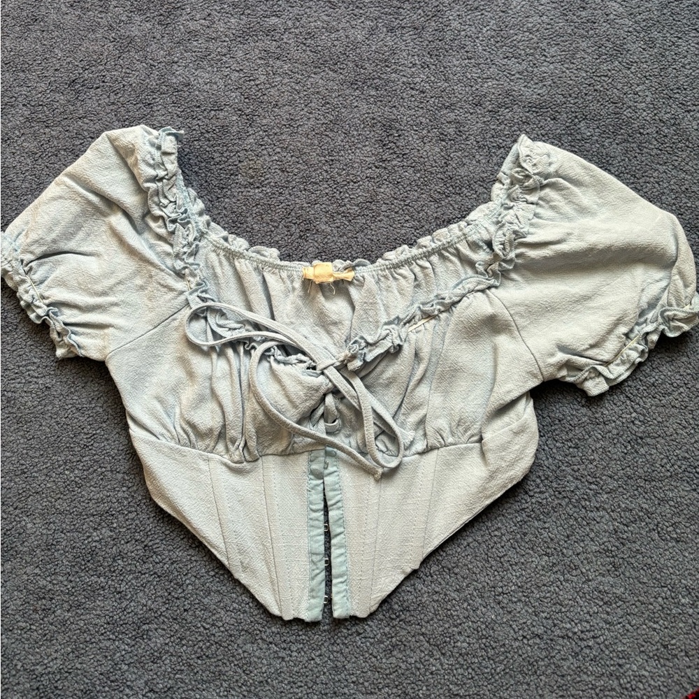 Pacsun blue corset style crop top